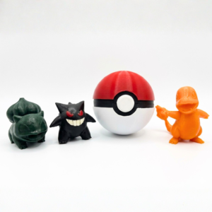 3D Printed Functional Pokéball with 1 Pokémon Figure | Opening Storage Pokéball Collectible | Anime Desk Toy for Pokémon Fans & 3D Printing Lovers