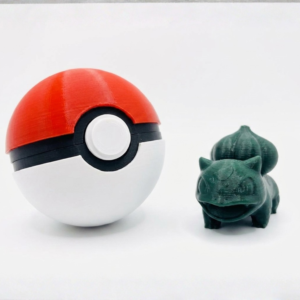 3D Printed Functional Pokéball with 1 Pokémon Figure | Opening Storage Pokéball Collectible | Anime Desk Toy for Pokémon Fans & 3D Printing Lovers