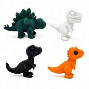3D Printed Baby Dinosaur Pack of 4 for Kids | Cute Mini Dino Figures Set | T-Rex, Raptor, Carnotaurus & Stegosaurus | Collectible Dinosaur Toys for Boys, Girls & Dino Lovers