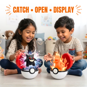 3D Printed Functional Pokéball with 1 Pokémon Figure | Opening Storage Pokéball Collectible | Anime Desk Toy for Pokémon Fans & 3D Printing Lovers